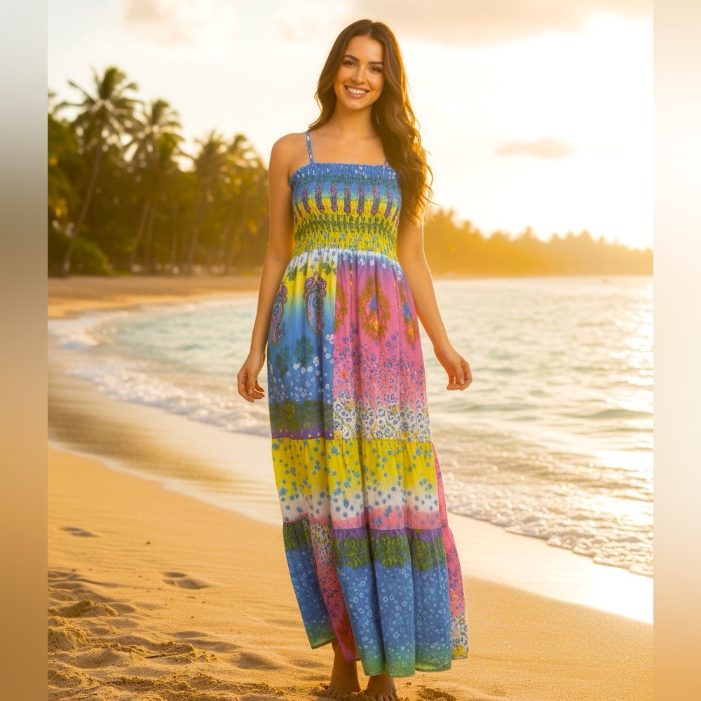 Women’s/Girls multicolor color & patterned dress